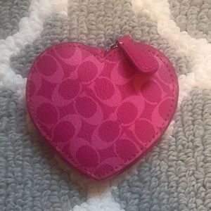 Cute heart-shaped Coach coin purse